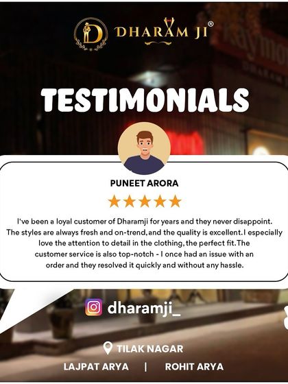 "The styles are always fresh and on-trend, and the quality is excellent." I'm so glad to know that loyal customers like Puneet are consistently happy with our work.