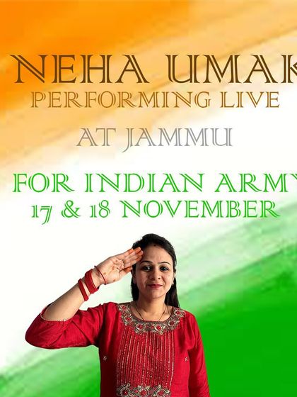 A special poster for my two-day performance in Jammu, where I am saluting our nation. Jai Hind.