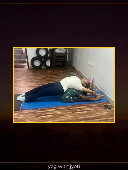 Balancing the body with forward and backward bends. This image shows Paschimottanasana (Forward Bend) and a backbend, creating harmony.