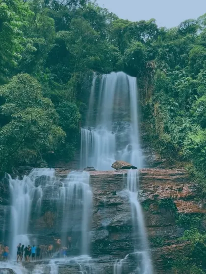 The stunning cascade of Jhari Falls, also known as Buttermilk Falls, in Chikmagalur. A must-visit spot on our itinerary.