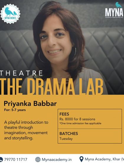 Our Drama Lab with Priyanka Babbar is a playful introduction to theatre for 5-7 year olds. We use imagination, movement, and storytelling to help kids find their voice and build confidence.