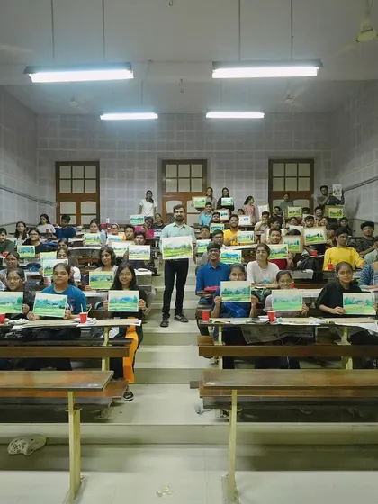 A wonderful group of students from my watercolor workshop at IIT BHU. It's always an incredible experience to connect with so many creative minds and guide them on their artistic journey.