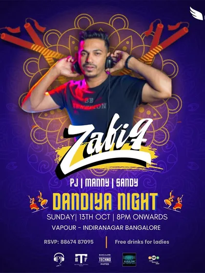 Another variation of the Dandiya Night poster, emphasizing the festive and traditional aspect of the event.