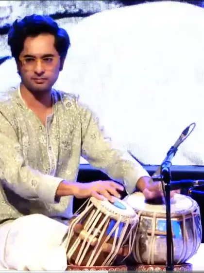 Another focused shot from the Hyderabad concert. Providing tabla accompaniment for a sarod recital requires a unique blend of power and subtlety.