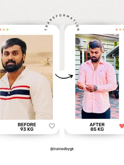 Results speak for themselves. This client committed to our personal training program and achieved an impressive 8 kg weight loss, completely transforming his physique and energy levels.
