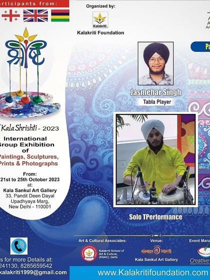 An event poster for a solo performance I gave at the Kala Srishti International Group Exhibition. It was an honor to be invited to perform at such a prestigious art and culture event.