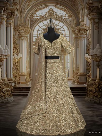 Meraj Couture - Luxury Occasion Wear Gilded & Golden Lehengas photo 31