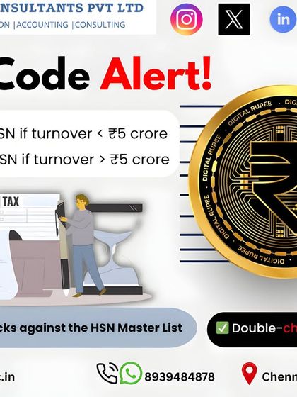 A quick guide on HSN code rules. Businesses with turnover below Rs. 5 crore use a 4-digit HSN, while those above use a 6-digit HSN. It's important to double-check this before filing GSTR-1.