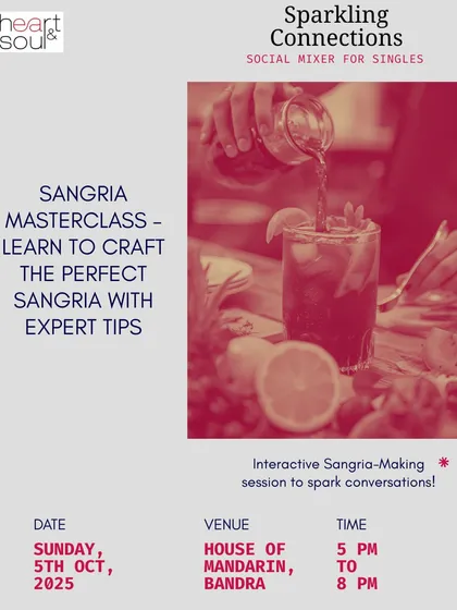 My events often feature a hands-on activity to get everyone comfortable. A Sangria Masterclass is a perfect example. It’s a fun, no-pressure way to start a conversation and learn something new together.