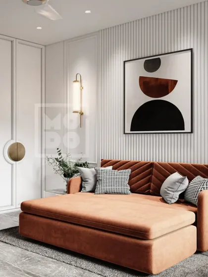 Small space, big style. This guest bedroom demonstrates how a sofa-cum-bed can offer maximum functionality without compromising on design, providing a cozy sofa by day and a comfy bed by night.