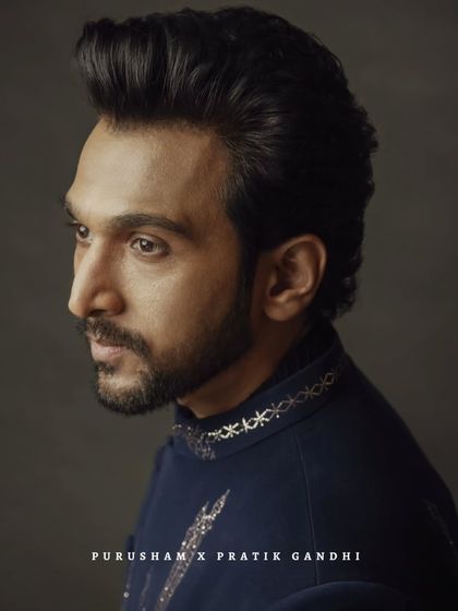 When the style is a declaration. Pratik Gandhi in this navy bandhgala proves that elegance and edge are inseparable.