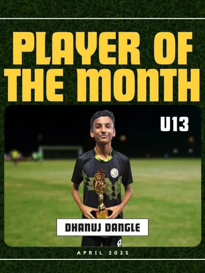 Dhanuj Dangle, the U13 Player of the Month for April 2025.