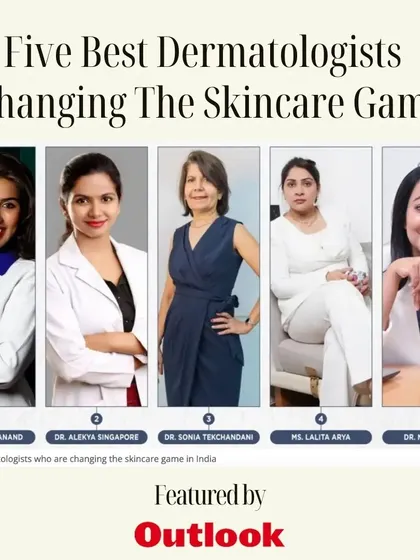 I am thrilled to be featured in Outlook India alongside four other incredible dermatologists who are changing the skincare game in India.