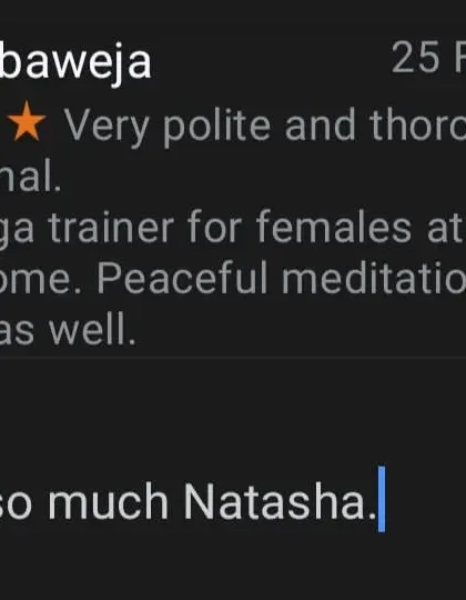 "Finest yoga trainer for females at the comfort of their home." Providing a peaceful and professional yoga and meditation experience at your home is my specialty.
