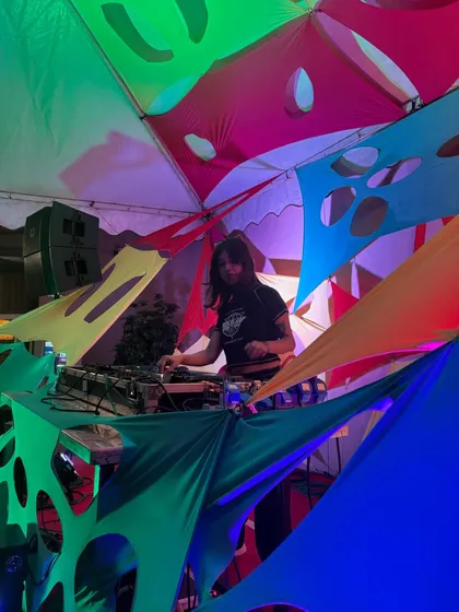 There's nothing like the vibe of an open-air party, surrounded by psychedelic decor under the sky. This was from a wild night at Wild Pour, Bangalore, where the music and atmosphere were perfectly aligned.