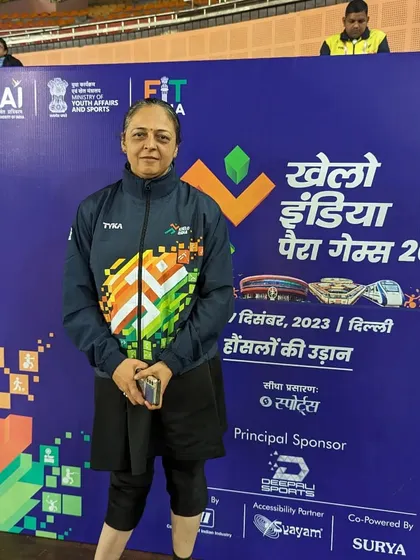 **Representing at Khelo India Para Games.** Parul Parmar at the Khelo India Para Games, an important national platform for para-athletes to showcase their skills.