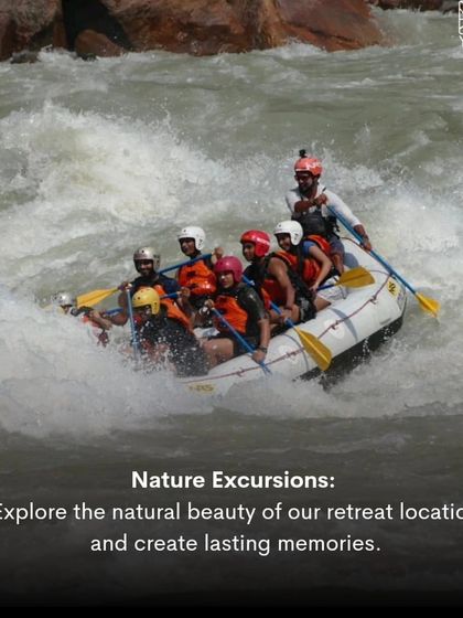 Nature excursions, like this thrilling rafting trip, are part of the adventure at our retreats. Explore the beauty of our location and create lasting memories.