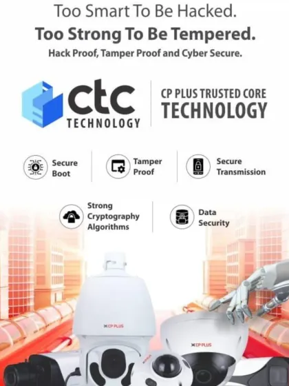 Your security is our top priority, which includes protecting your system from digital threats. We use CP Plus cameras with Trusted Core Technology, which are designed to be hack-proof and tamper-proof for complete cyber security.