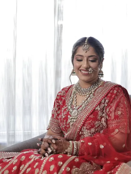 A happy bride, glowing and ready for her big day. My goal is always to create a look that feels comfortable and lets the bride's personality shine through.