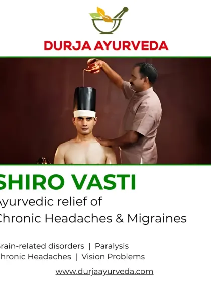 Shiro Vasti is an ancient healing therapy for modern ailments. It provides relief from chronic headaches, migraines, and vision problems by holding medicated oil on the head to restore balance.