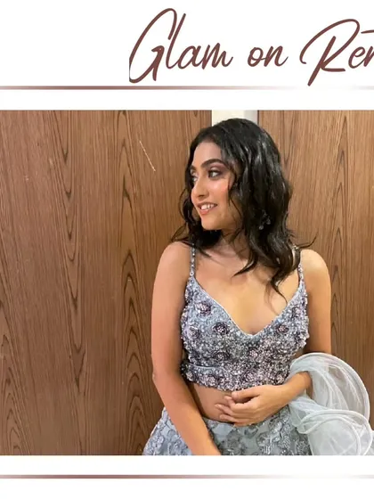 Glam on rent. This modern, sparkling crop top lehenga is the perfect outfit for a sangeet night where you want to dance freely and look amazing.