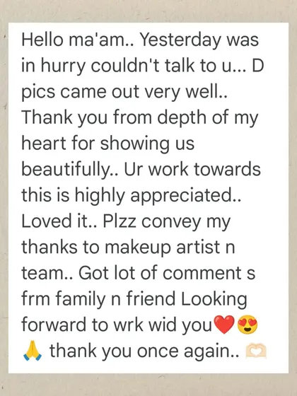 I'm so delighted to hear such wonderful feedback! It was a pleasure to capture these moments for you, and I'm thrilled that the entire team, including our makeup artist, could make your day special.