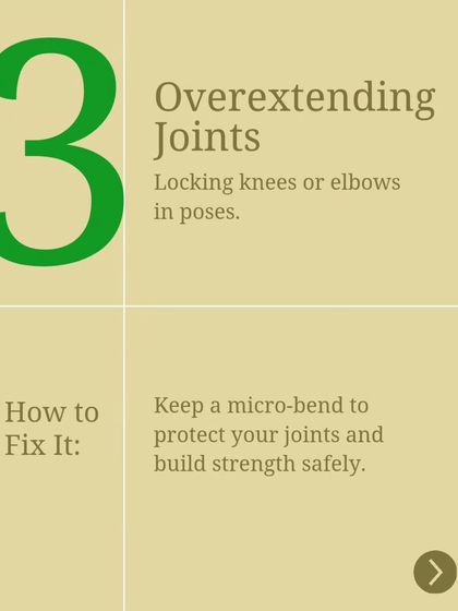 Protecting your joints is crucial in yoga. We teach you to maintain a micro-bend in your knees and elbows to avoid overextension, which helps build strength safely and prevents injury.