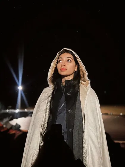 A throwback to a chilly night in Alula, Saudi Arabia, while on tour with the Akram Khan Company. Working with international artists and performing under the stars was a surreal and deeply inspiring experience that pushed my boundaries as a performer.