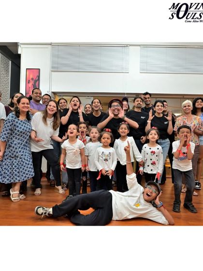 A big, happy group photo with our kids and adult students. This is what our Moving Souls family looks like.