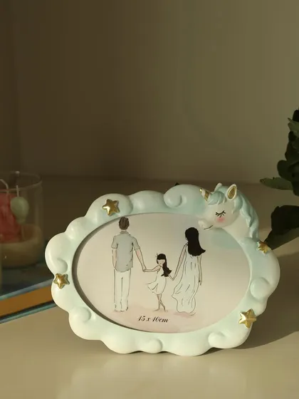 This sweet unicorn photo frame, with its cloud shape and golden stars, is designed to hold your most magical memories. It’s a perfect piece for a child’s bedside table.