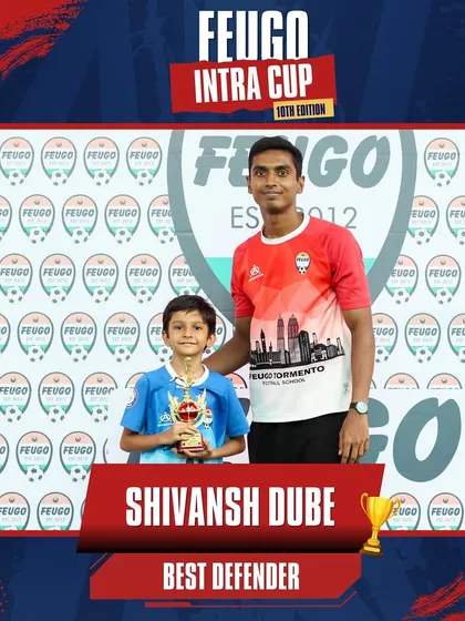 Shivansh Dube, awarded Best Defender for his solid performance at the back in the U-9 category.
