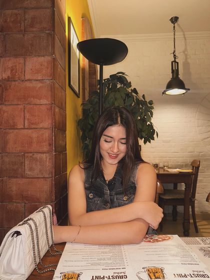 A happy, candid moment at the dinner table.