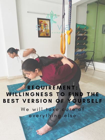 The only requirement to start is a willingness to find the best version of yourself. I will take care of the rest. Here, students practice a variation of Parsvakonasana (Side Angle Pose), building strength and focus.