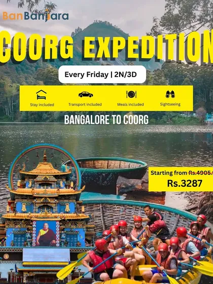 Your weekend plan is sorted. We've packed everything you need for a Coorg expedition from Bangalore, including stay, transport, and meals, all at a price that leaves no room for excuses.