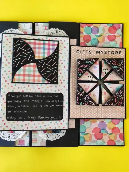 Interactive elements like this pinwheel card make my handmade albums so much fun to explore.