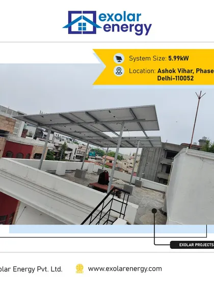 This 5.99kW system in Ashok Vihar, Delhi, is a perfect fit for a medium-sized household. It demonstrates how we can tailor the system size to meet specific energy requirements and roof dimensions.
