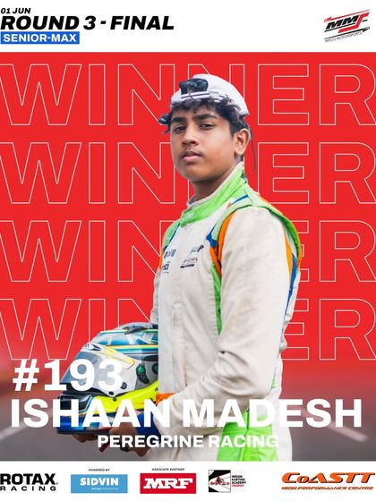 Ishaan Madesh is the winner of the final round of the Meco Meritus Cup in the Senior Max class.
