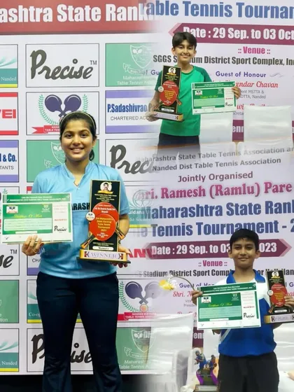 Our champions Annanya Basak, Aayan Athar, and Aakarshan Yadav with their gold and bronze medals at the 3rd Maharashtra State Ranking Tournament in Nanded.