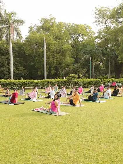 A wonderful morning practicing yoga with the fit fam. We celebrate International Day of Yoga with a special outdoor session.