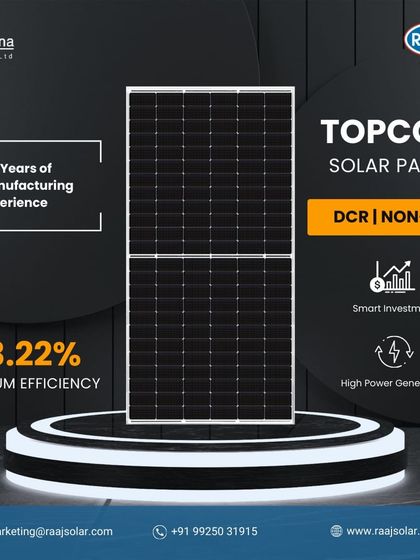 Raaj Solar - Utility-Scale & Industrial Solar Projects Our Advanced Solar Modules photo 13