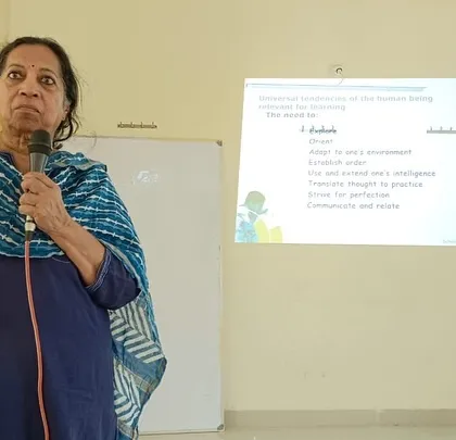 Our founder emphasizing a key point about the needs of the child during the workshop for grassroots educators.