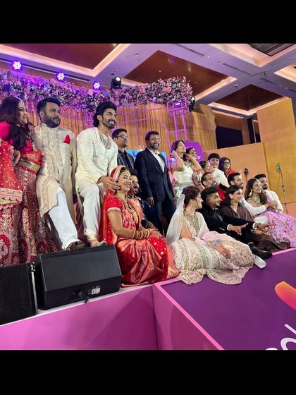 The cast on stage at the 'Pati Patni aur Panga' trailer launch, a moment of celebration we helped orchestrate.