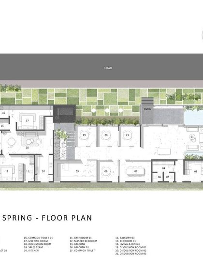 The detailed floor plan for the Soul Spring mock-up unit. This drawing outlines the seamless flow between interior rooms and outdoor decks, a key feature of our design philosophy.