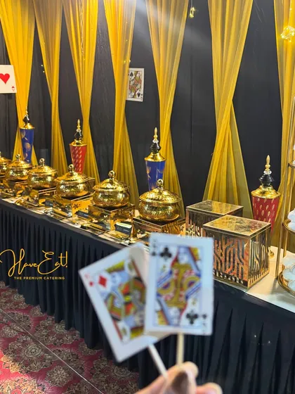 Themed parties are our specialty. For this Diwali card party, we created a complete experience with themed decor and a delicious spread to match the festive mood.