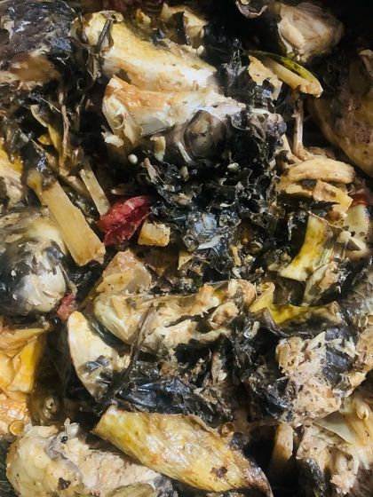 A close-up of the delicious and aromatic Pongsen fish.