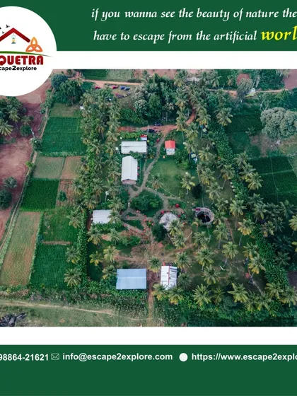 If you want to see the beauty of nature, you have to escape the artificial world. This aerial view shows our resort as a natural oasis.