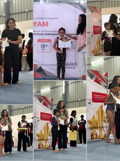 More proud moments from the prize distribution ceremony at the Inter-Club Gymnastics Meet 2025. Each medal represents hours of hard work.