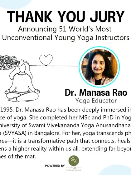 I am deeply grateful to have served on the jury for the '51 World's Most Unconventional Young Yoga Instructors'. It is an honor to help recognize those who are extending the path of yoga far beyond the confines of the mat.