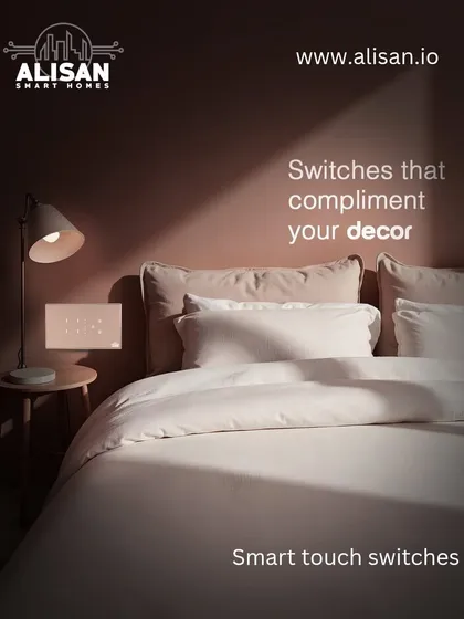 Your switches should be more than just functional; they should complement your decor. I designed our smart touch switches to blend beautifully into your personal space, like this cozy bedroom, adding a touch of elegance and sophistication.