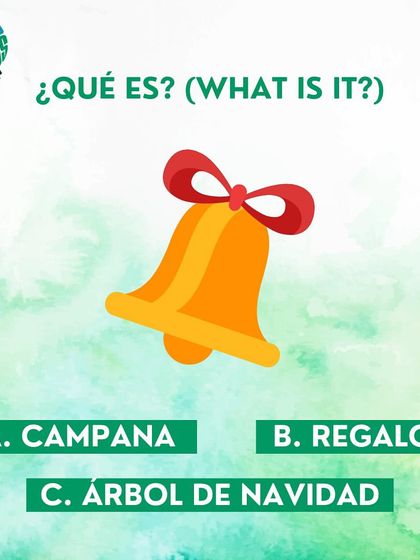 What is this festive item called in Spanish? Is it a 'campana', 'regalo', or 'árbol de navidad'?
